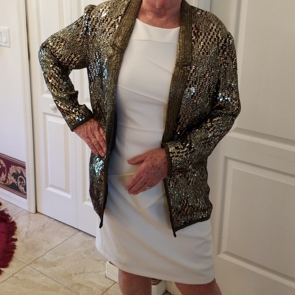Lillie Rubin vintage bead & sequin smoking jacket